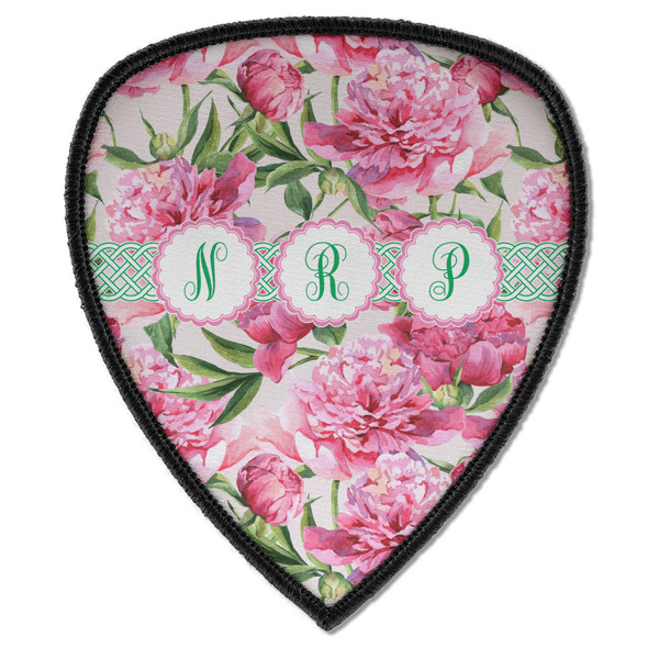 Custom Watercolor Peonies Iron on Shield Patch A w/ Multiple Names