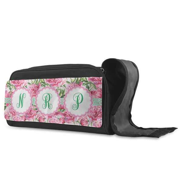 Watercolor Peonies Shoe Bags - ANGLE (Open)
