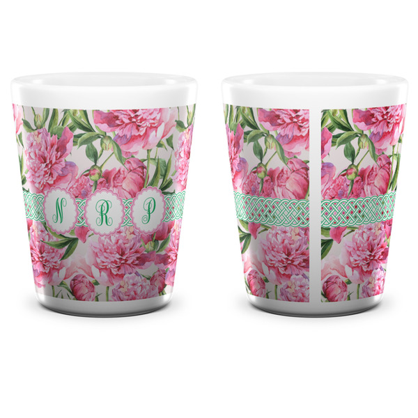 Watercolor Peonies Shot Glass - White - APPROVAL