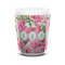 Watercolor Peonies Shot Glass - White - FRONT