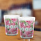 Watercolor Peonies Shot Glass - White - LIFESTYLE