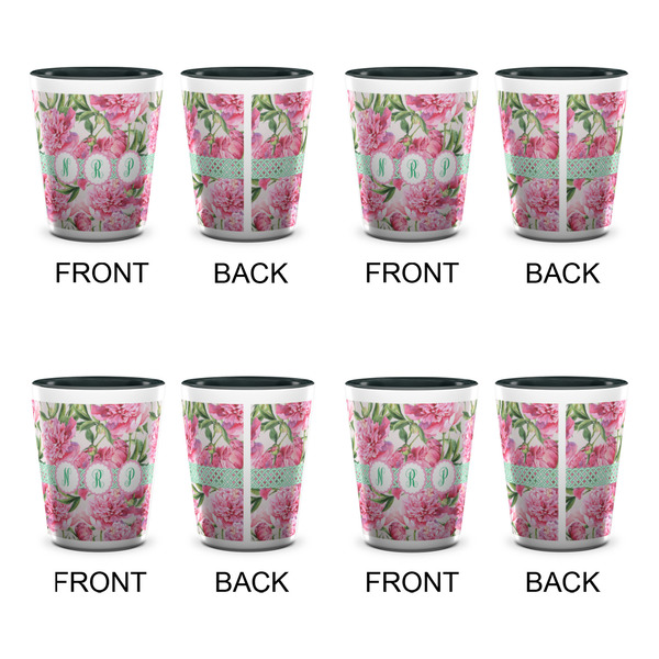 Watercolor Peonies Shot Glassess - Two Tone - Set of 4 - APPROVAL