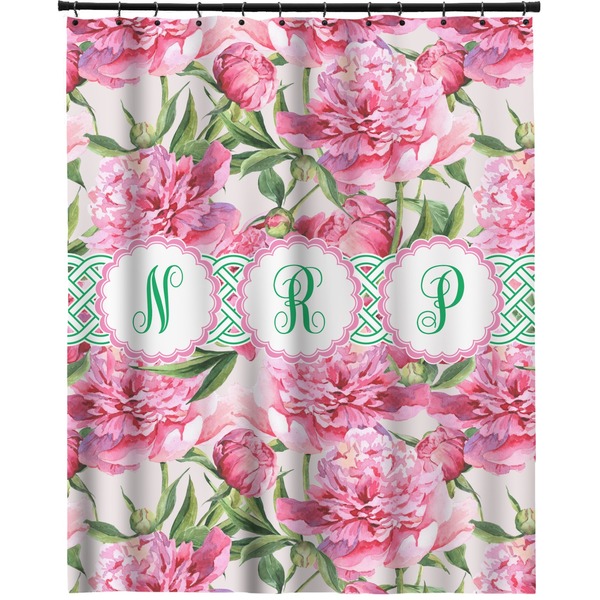Custom Watercolor Peonies Extra Long Shower Curtain - 70"x84" (Personalized)