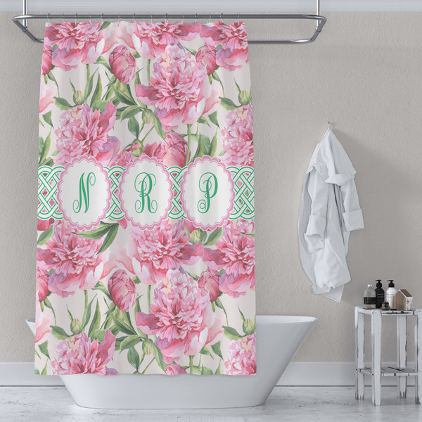 Watercolor Peonies Shower Curtain Lifestyle