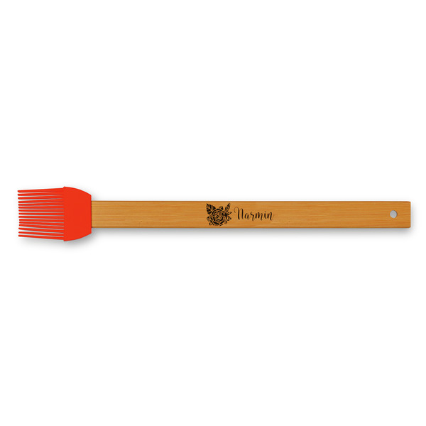 Custom Watercolor Peonies Silicone Brush - Red (Personalized)