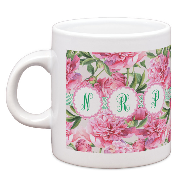 Watercolor Peonies Single Shot Espresso Cup - Single Front