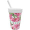 Watercolor Peonies Sippy Cup with Straw (Personalized)