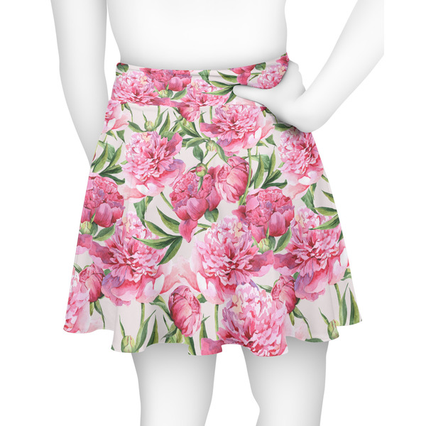 Watercolor Peonies Skater Skirt - Back