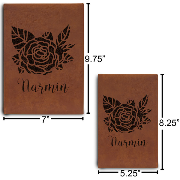 Watercolor Peonies Sketch Book Size Comparison w/ Dimension