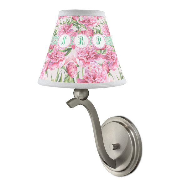 Watercolor Peonies Small Chandelier Lamp - LIFESTYLE (on wall lamp)