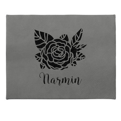 Watercolor Peonies Small Gift Box w/ Engraved Leather Lid (Personalized)