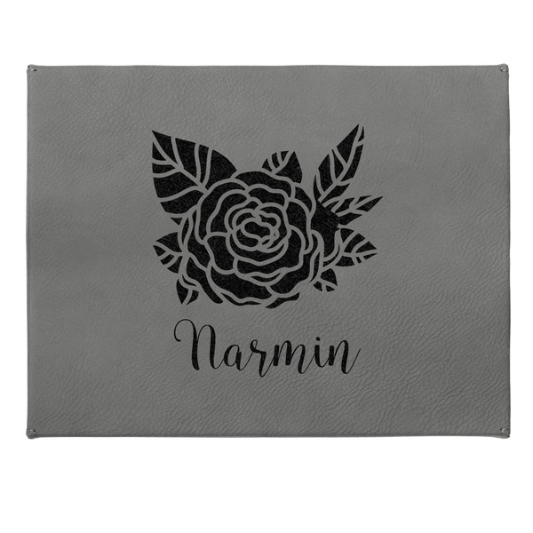 Watercolor Peonies Small Engraved Gift Box with Leather Lid - Approval