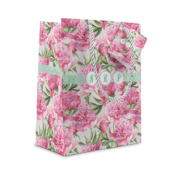 Custom Watercolor Peonies Small Gift Bag (Personalized)