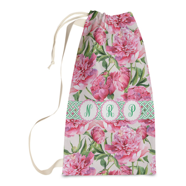 Custom Watercolor Peonies Laundry Bags - Small (Personalized)