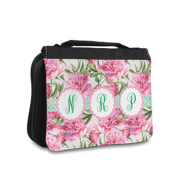 Custom Watercolor Peonies Toiletry Bag - Small (Personalized)