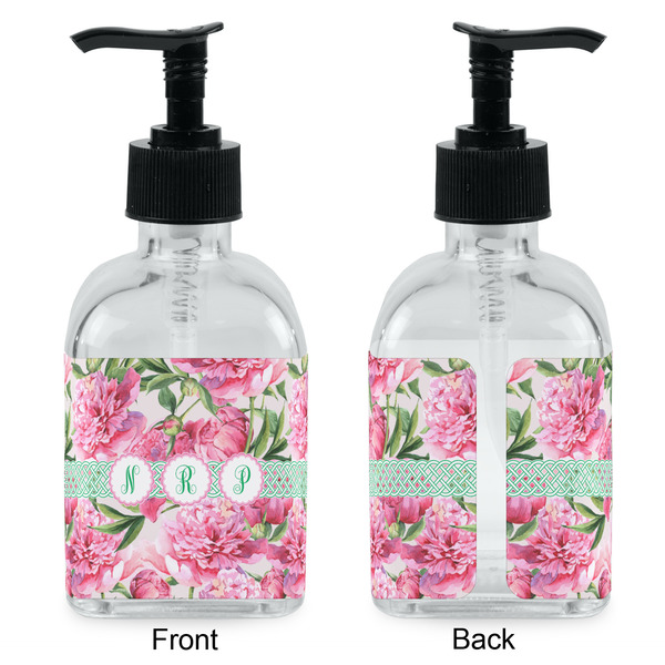 Watercolor Peonies Glass Soap/Lotion Dispenser - Approval