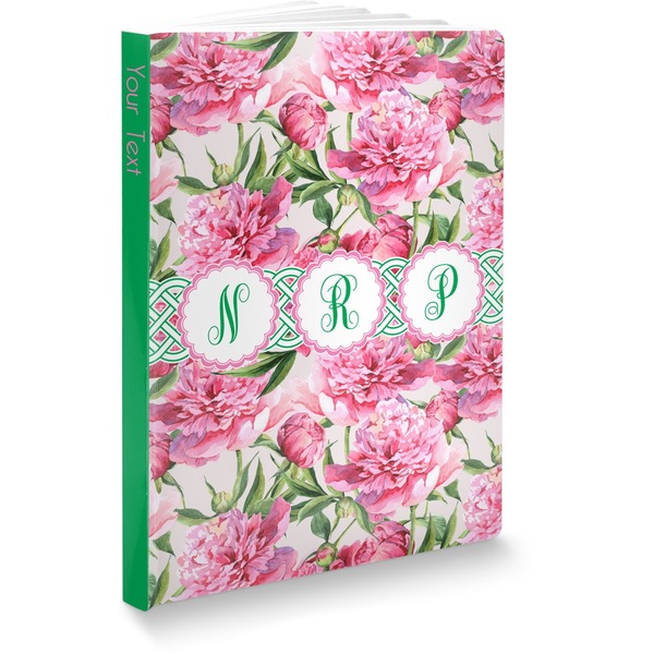 Custom Watercolor Peonies Softbound Notebook - 7.25" x 10" (Personalized)