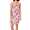 Watercolor Peonies Spa / Bath Wrap on Woman - Front View