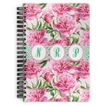 Watercolor Peonies Spiral Notebook - 7x10 w/ Multiple Names