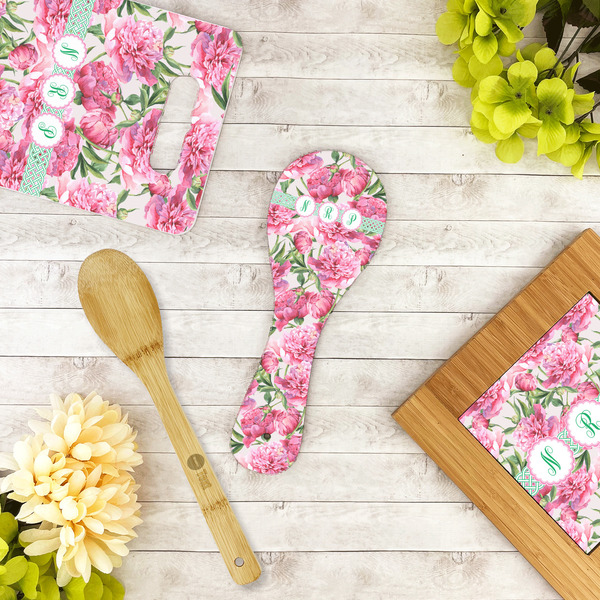 Watercolor Peonies Spoon Rest Trivet - LIFESTYLE