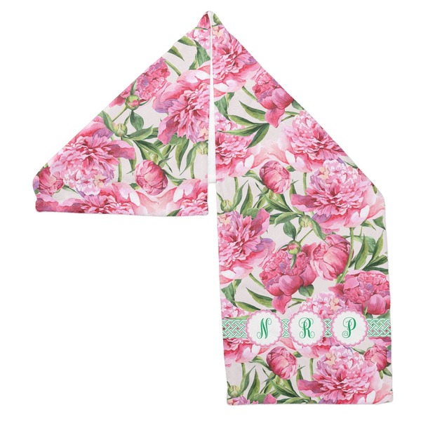 Watercolor Peonies Sports Towel Folded - Both Sides Showing