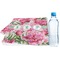 Watercolor Peonies Sports Towel Folded with Water Bottle