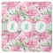 Watercolor Peonies Square Coaster Rubber Back - Single