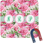 Watercolor Peonies Square Fridge Magnet (Personalized)