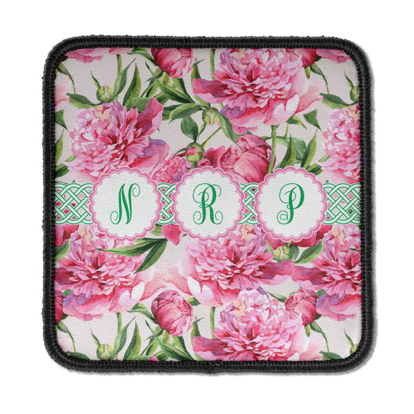 Custom Watercolor Peonies Iron On Square Patch w/ Multiple Names