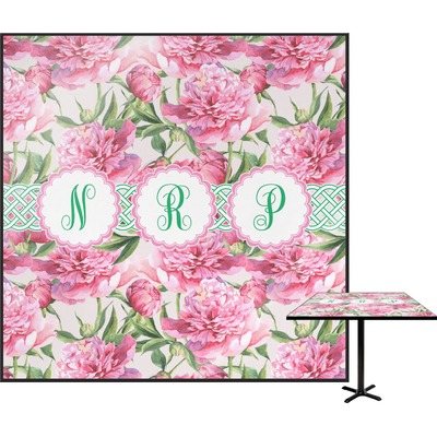 Watercolor Peonies Square Table Top (Personalized)