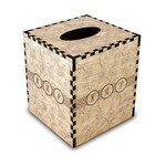 Watercolor Peonies Wood Tissue Box Cover - Square (Personalized)