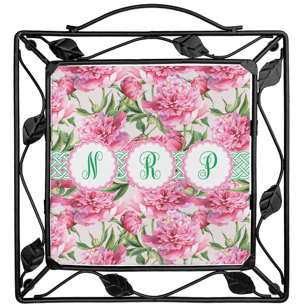 Custom Watercolor Peonies Square Trivet (Personalized)