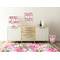 Watercolor Peonies Square Wall Decal Wooden Desk