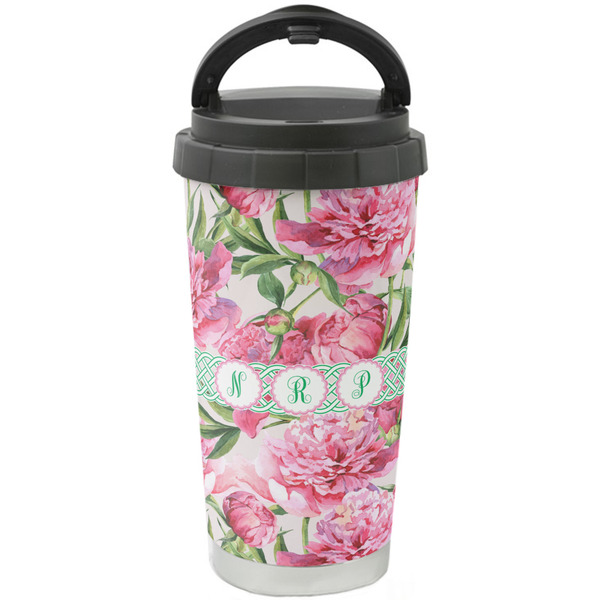 Custom Watercolor Peonies Stainless Steel Coffee Tumbler (Personalized)