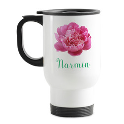 Watercolor Peonies Stainless Steel Travel Mug with Handle