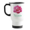 Watercolor Peonies Stainless Steel Travel Mug with Handle (White)