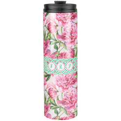 Watercolor Peonies Stainless Steel Skinny Tumbler - 20 oz (Personalized)