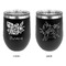 Watercolor Peonies Stainless Wine Tumblers - Black - Double Sided - Approval