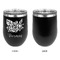 Watercolor Peonies Stainless Wine Tumblers - Black - Single Sided - Approval
