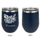 Watercolor Peonies Stainless Wine Tumblers - Navy - Single Sided - Approval