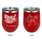 Watercolor Peonies Stainless Wine Tumblers - Red - Double Sided - Approval