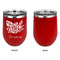 Watercolor Peonies Stainless Wine Tumblers - Red - Single Sided - Approval