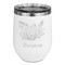 Watercolor Peonies Stainless Wine Tumblers - White - Double Sided - Front