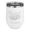 Watercolor Peonies Stainless Wine Tumblers - White - Single Sided - Front