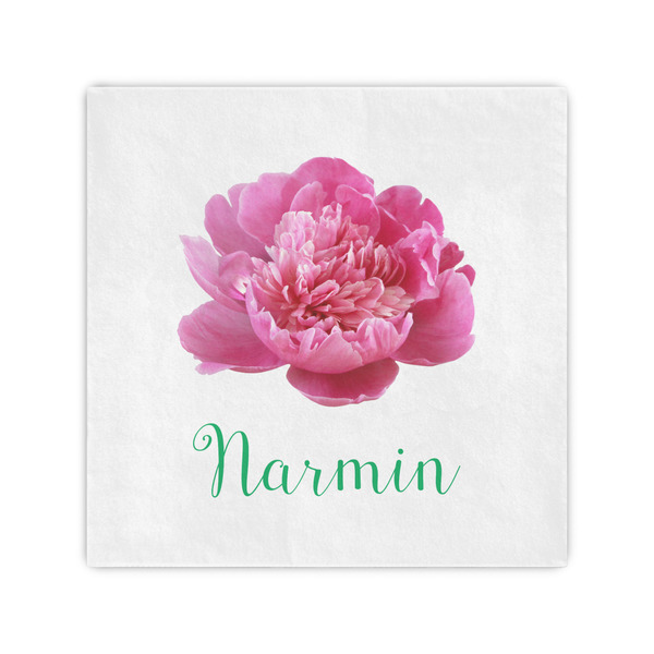 Custom Watercolor Peonies Cocktail Napkins (Personalized)