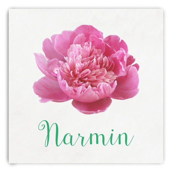 Custom Watercolor Peonies Paper Dinner Napkins (Personalized)