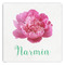 Watercolor Peonies Paper Dinner Napkin - Front View
