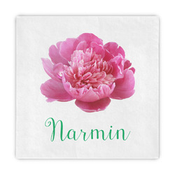 Watercolor Peonies Decorative Paper Napkins (Personalized)