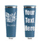 Watercolor Peonies Steel Blue RTIC Everyday Tumbler - 28 oz. - Front and Back