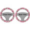 Watercolor Peonies Steering Wheel Cover- Front and Back